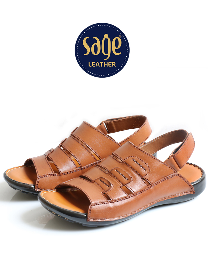 sage leather sandals